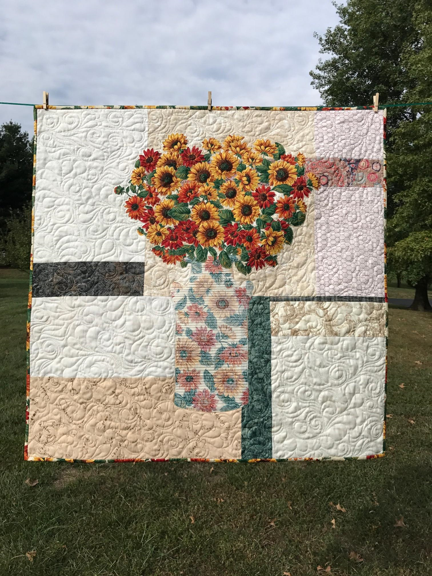 Image of Sunflower Bouquet Wall Quilt