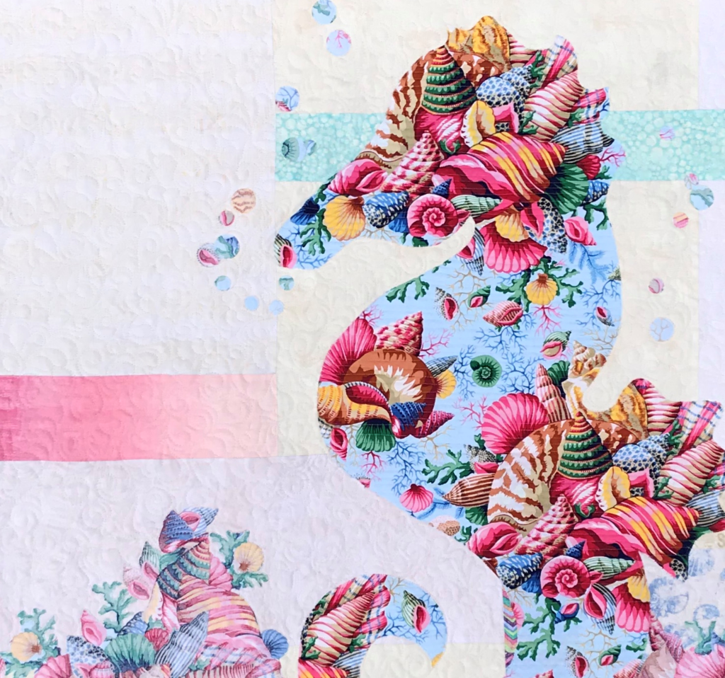 Image of Seahorse Quilt Closeup