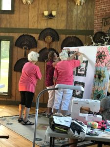 Image of Quilters at the Design Wall.