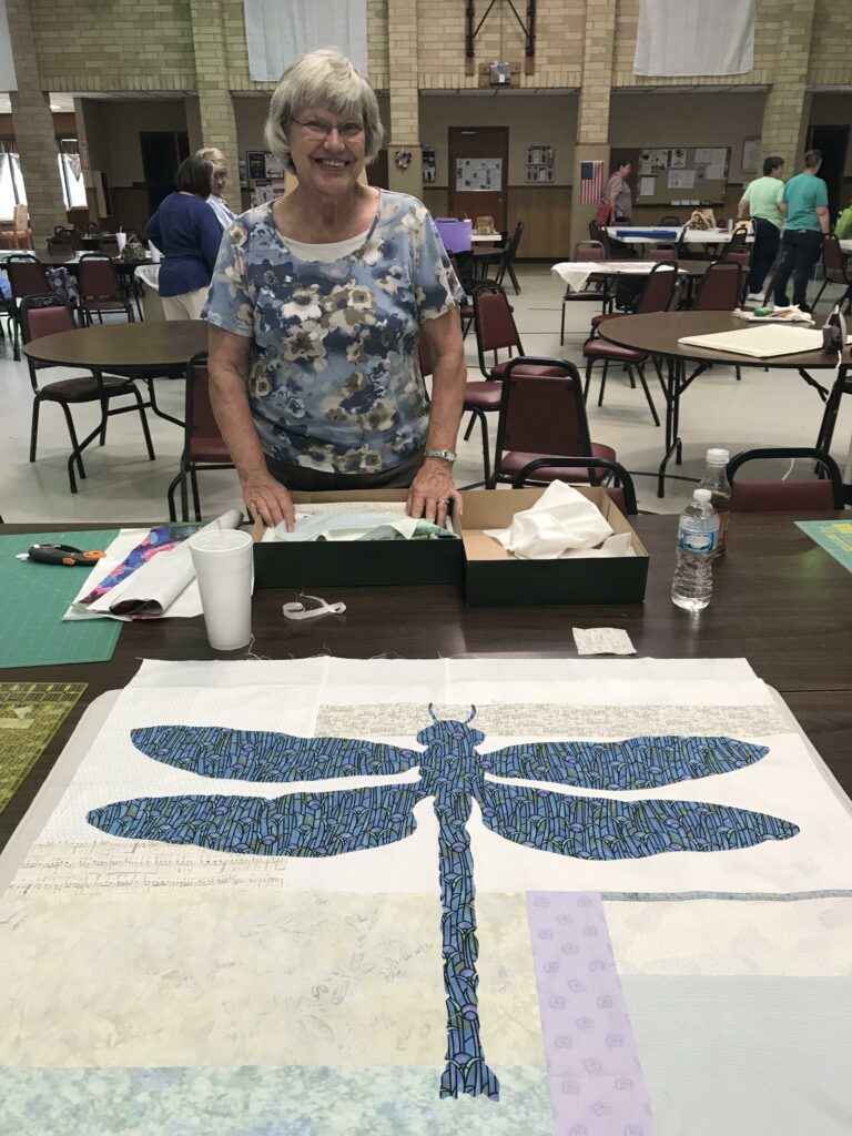 Image of dragonfly wall hanging quilt