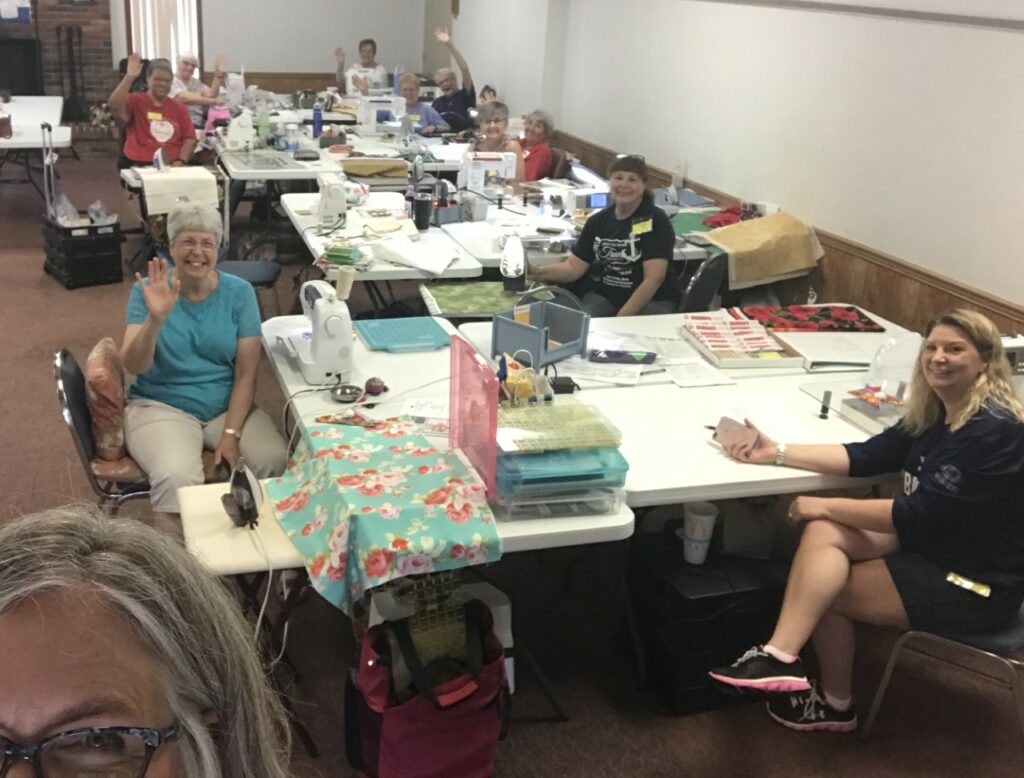 Class at quilt retreat