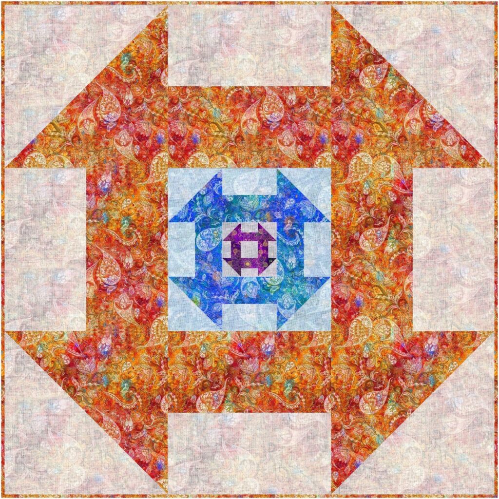 Image of Dash About for Hoffman Quilt Pattern, showing another way to use both beautiful sides