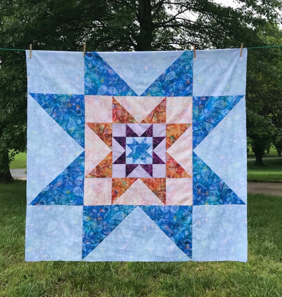 Use three beautiful fabrics in this quilt called VariLovable Star!