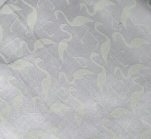 Image of White on White Flamingo Fabric