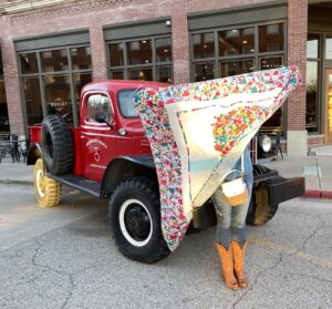 Image of flying quilt in Pawhuska where watercolor on a whim happened