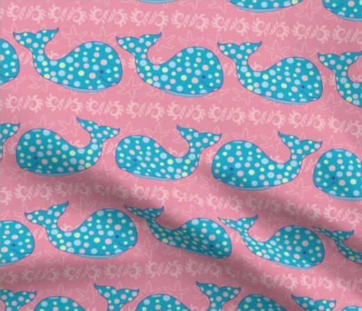 Image of baby whale fabric