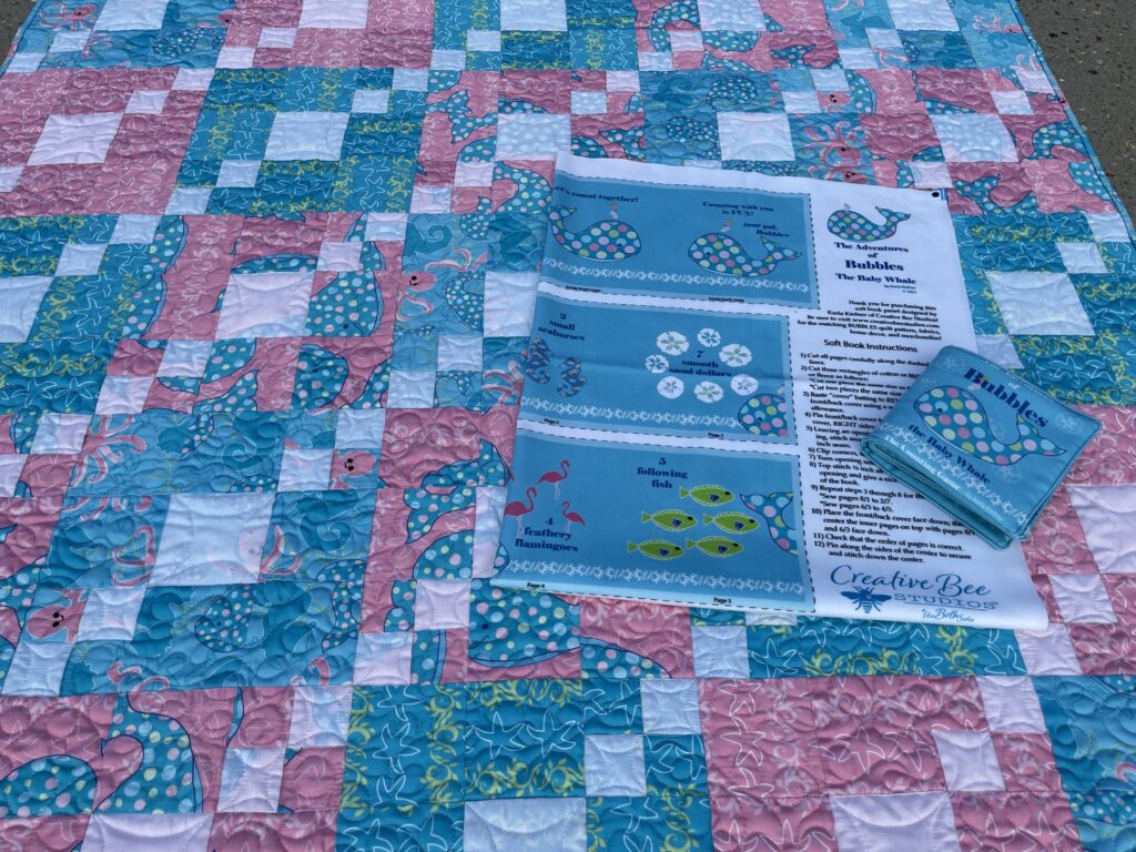 baby quilt with soft book panel