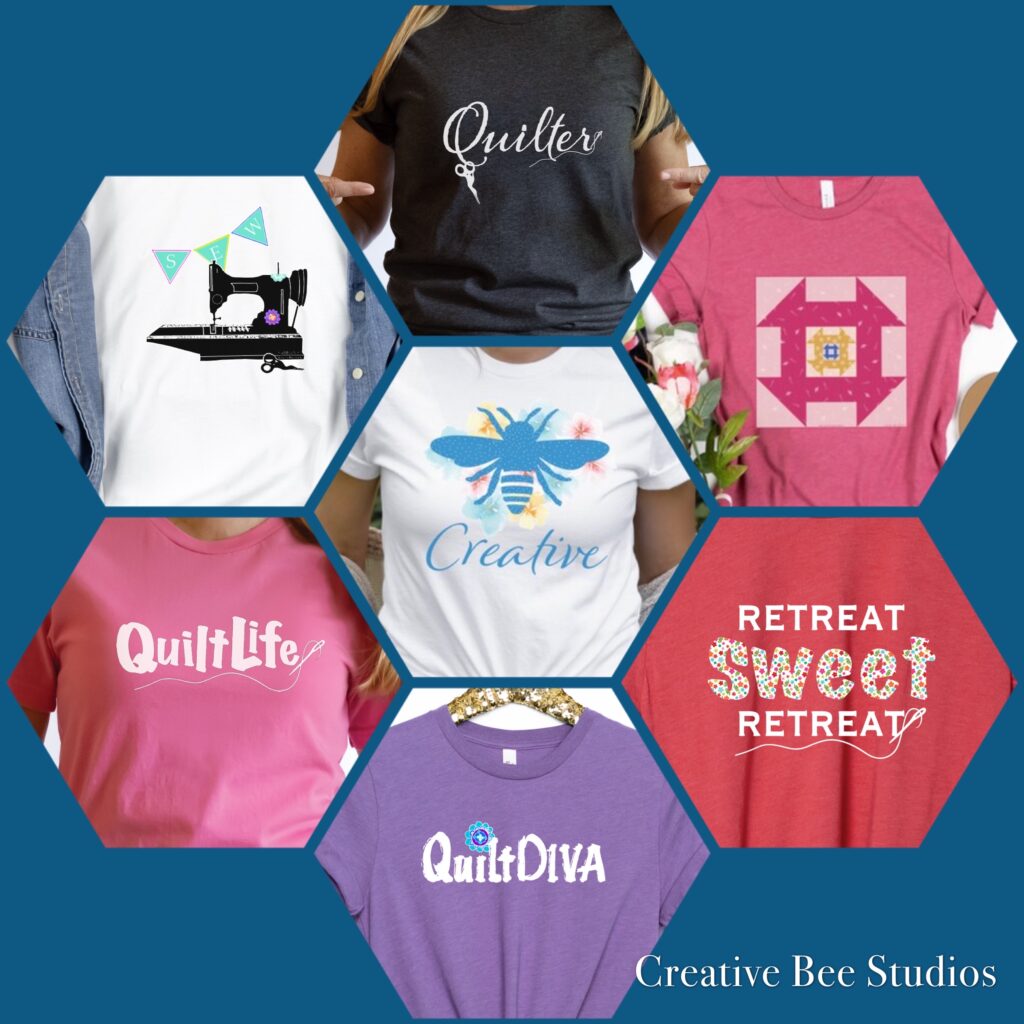 image of seven quilter t-shirts